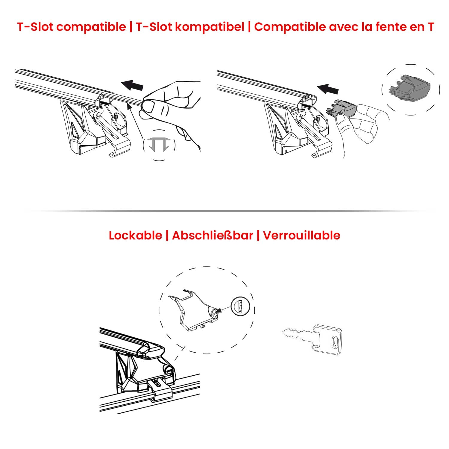 2013-2018 Hyundai Santa Fe Roof Rack Cross Bars Black