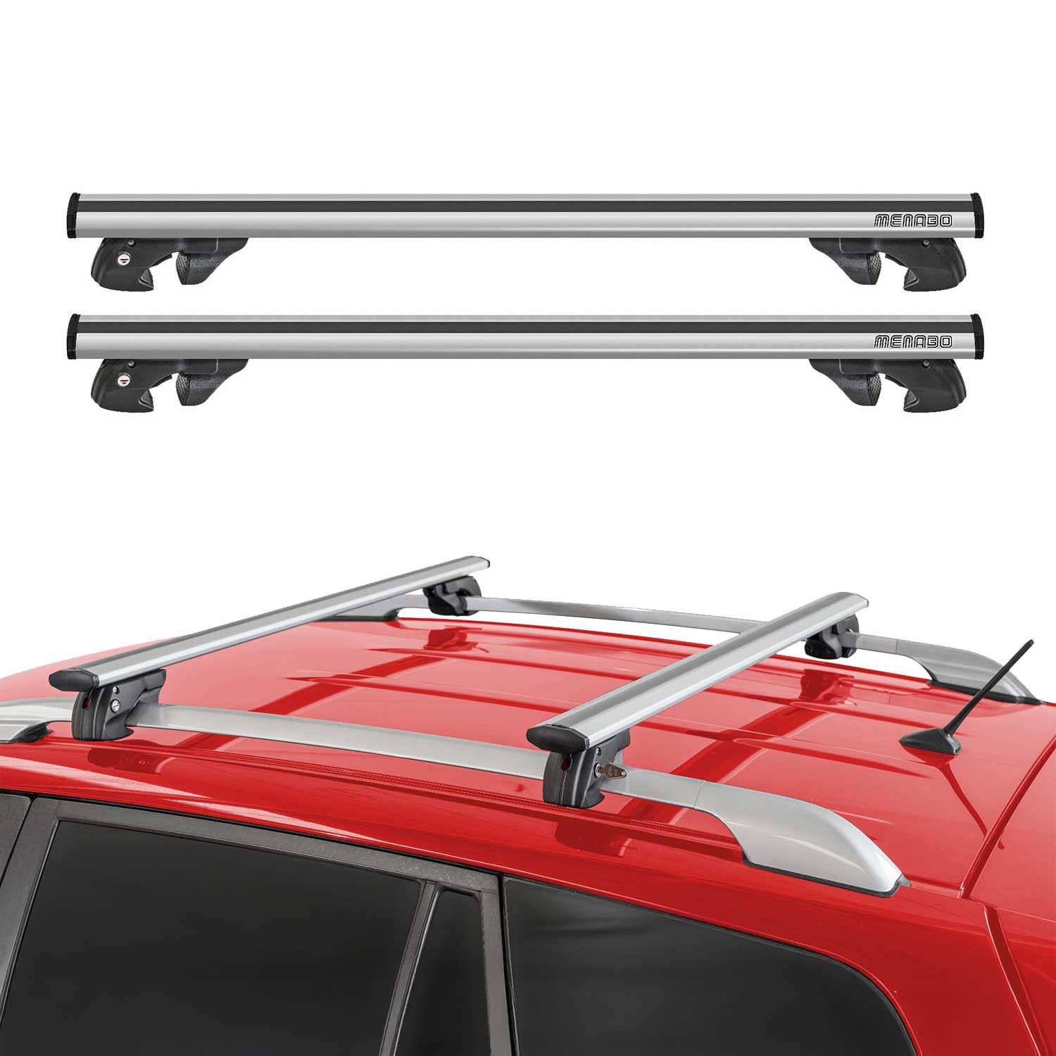 2008-2013 Toyota Highlander Roof Rack Cross Bars Silver