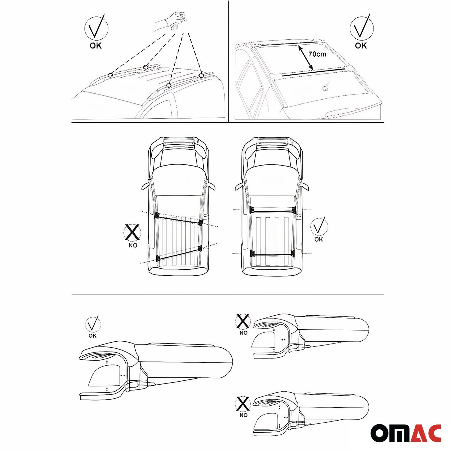 2007-2014 Nissan Qashqai Roof Rack Cross Bars Black