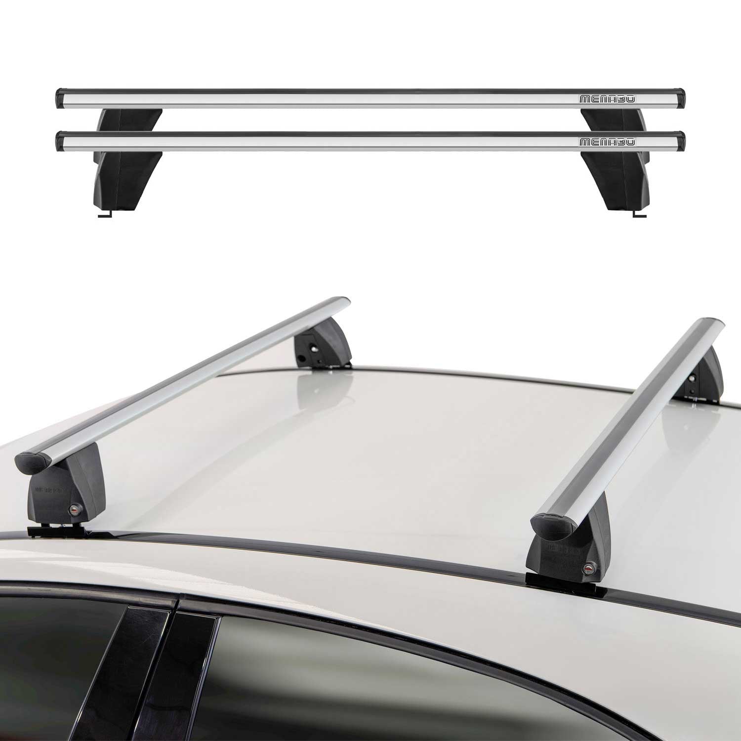 2011-2016 BMW 5 Series F10 Sedan Roof Rack Cross Bars Silver