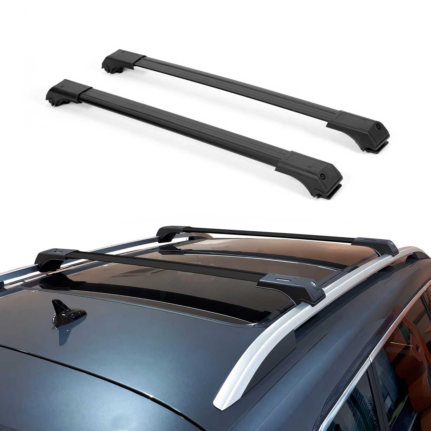 2010-2013 Ford Transit Connect Roof Rack Cross Bars Black