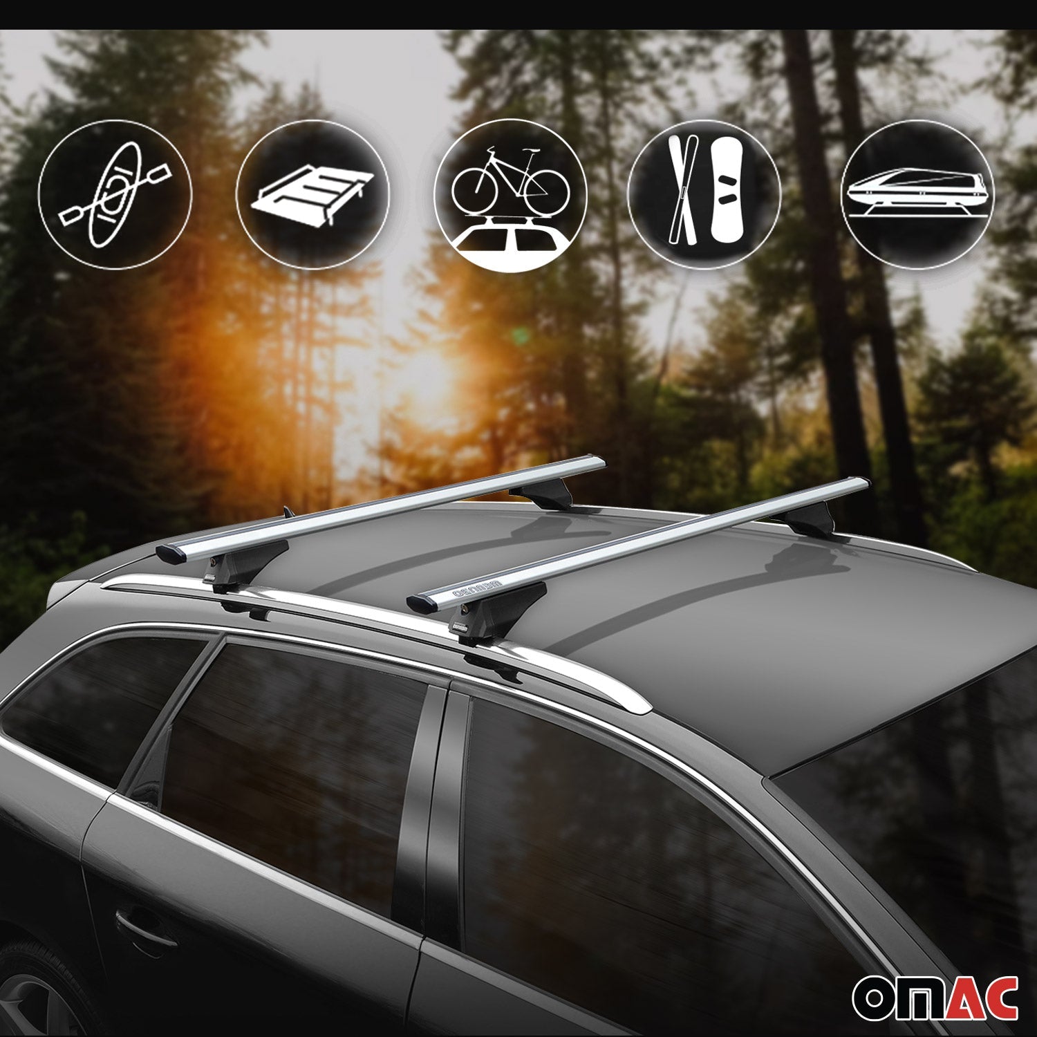 2022-2025 Hyundai Ioniq 5 Roof Rack Cross Bars Luggage Carrier Silver