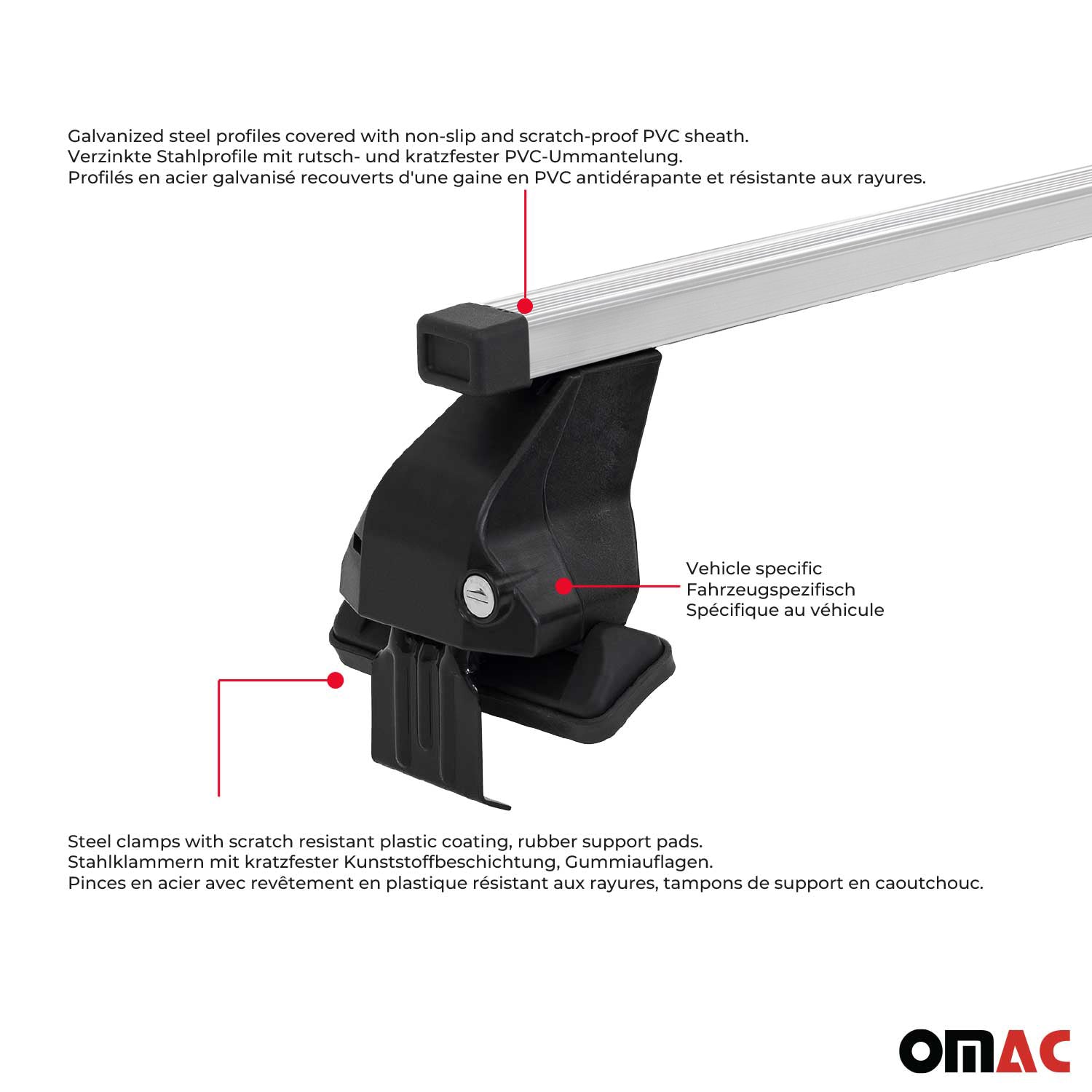 2007-2021 Toyota Tundra Roof Rack Cross Bars Silver