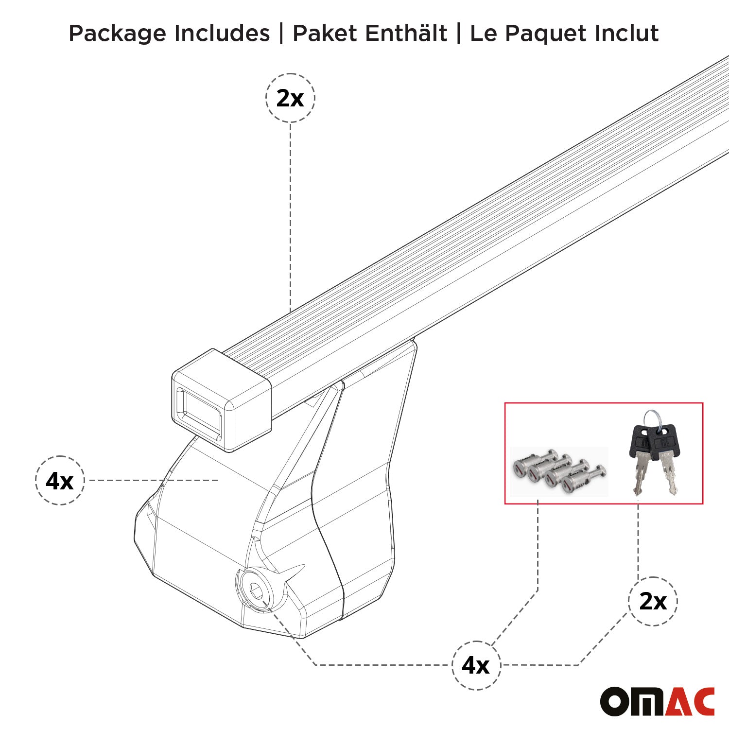 2019-2024 BMW 5 Series G30 Sedan 2017-2023 / M5 F90 Roof Rack Cross Bars Silver