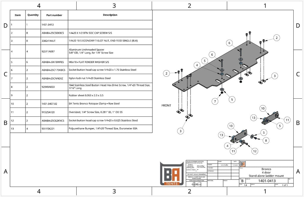 Ford Bronco Side Folding Ladder
