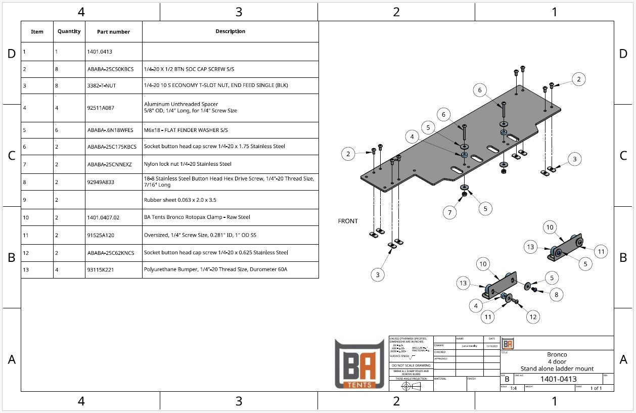 Ford Bronco Side Folding Ladder