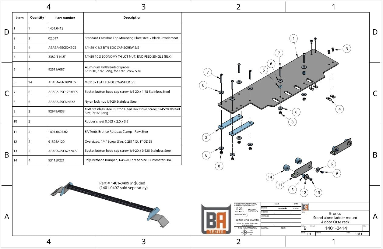 Ford Bronco Side Folding Ladder