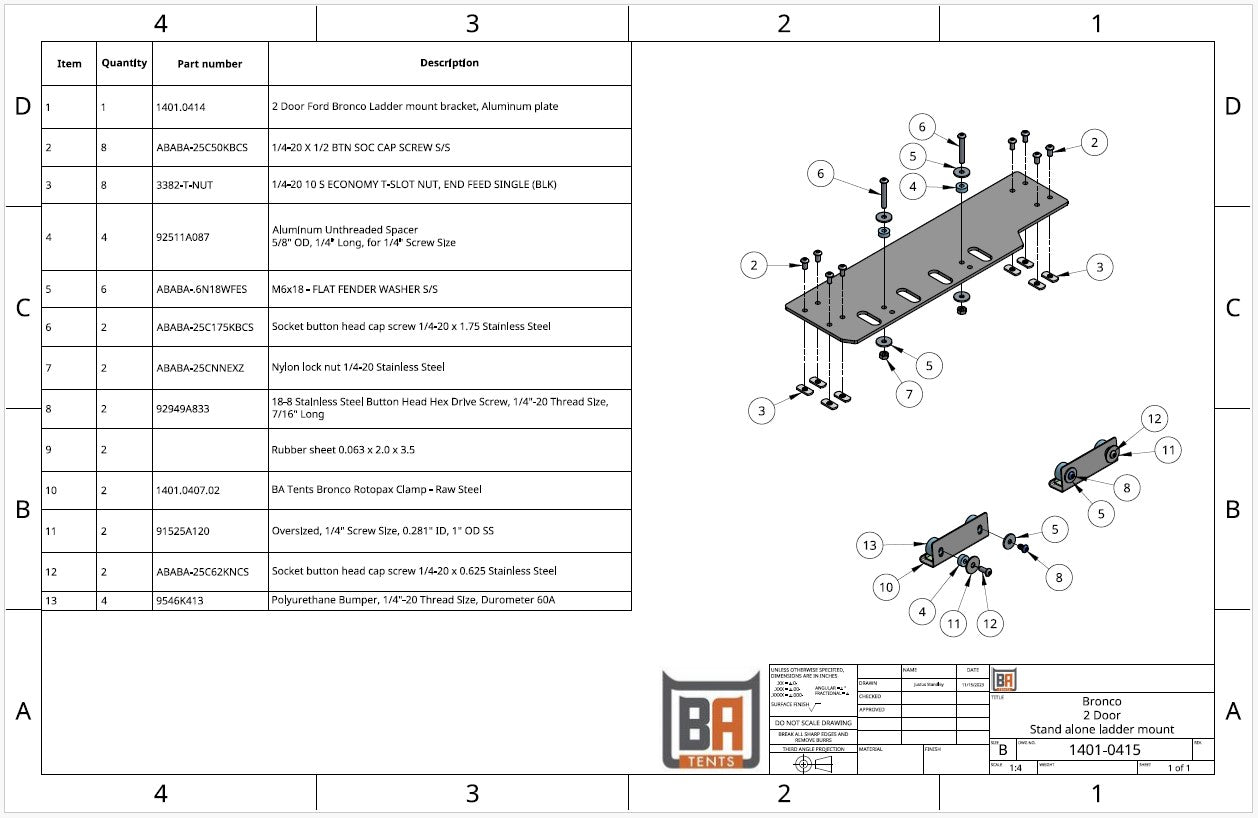 Ford Bronco Side Folding Ladder