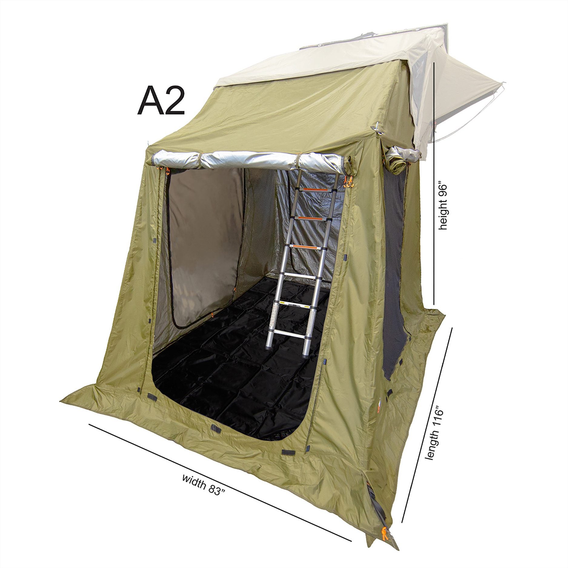 Armadillo Hard Shell Roof Top Tent with A2 and A3 Annex