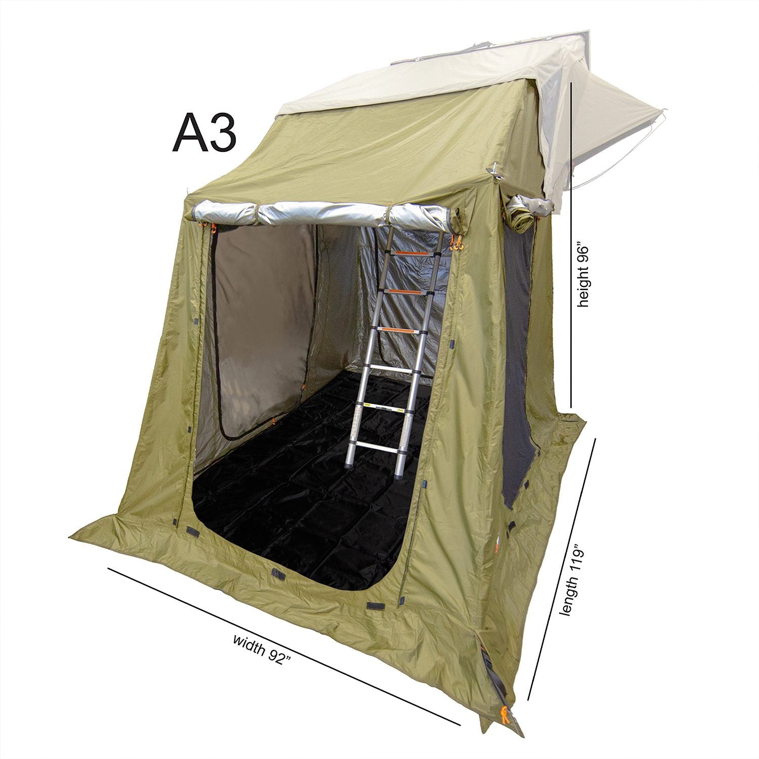 Armadillo Hard Shell Roof Top Tent with A2 and A3 Annex