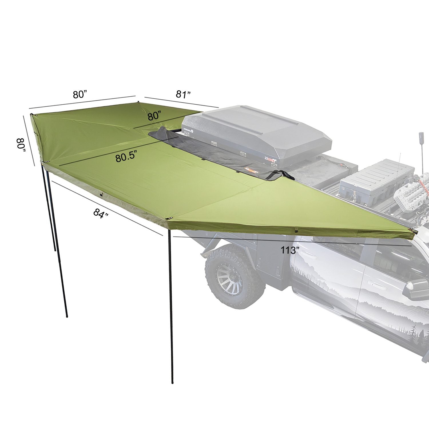 Peregrine PRO Freestanding 270-Degree Awning with Light Suppression