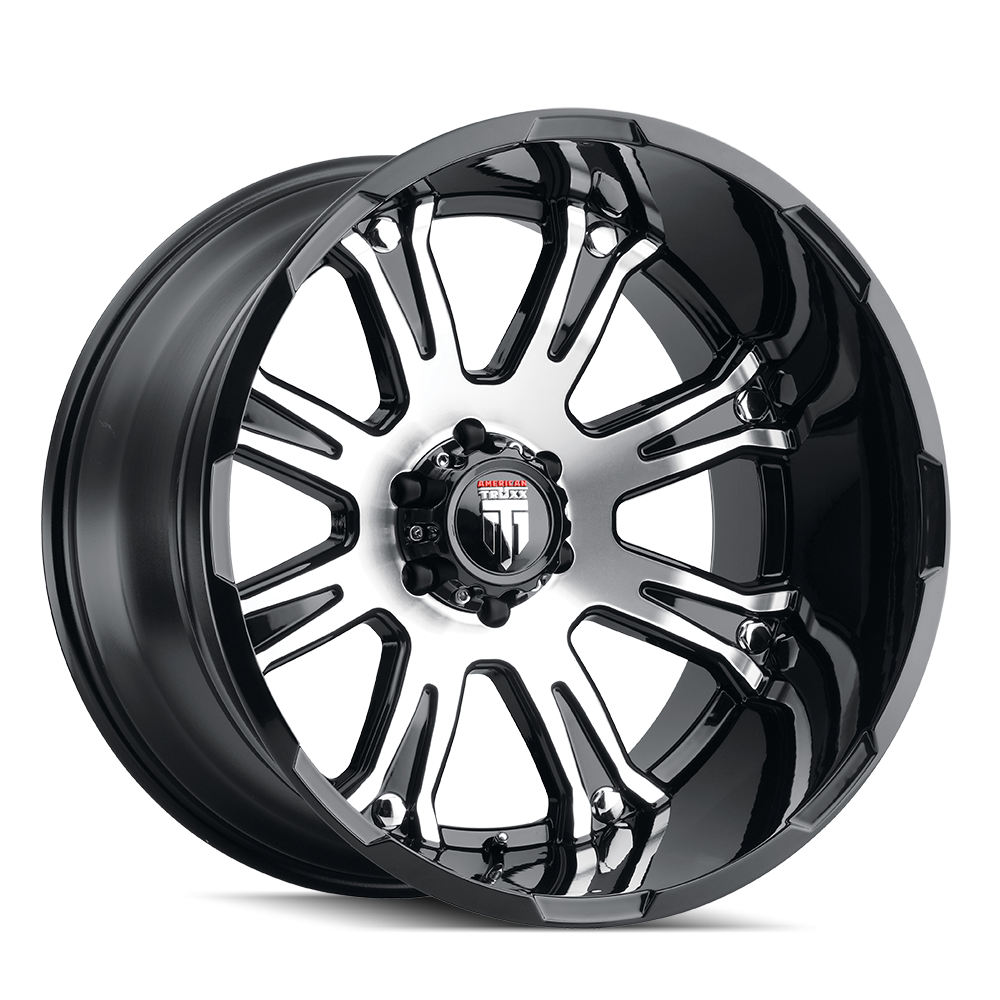 TWG AMERICAN TRUXX BOMB (AT154) BLACK/MACHINED 22X14 6-135 -76MM 87.1MM