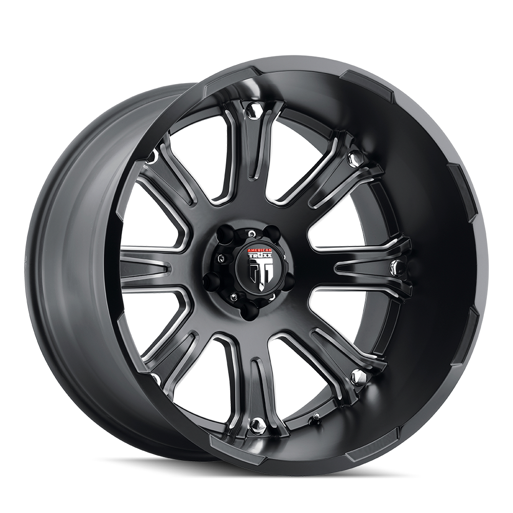 TWG AMERICAN TRUXX BOMB (AT154) BLACK/MILLED 22X14 6-135 -76MM 87.1MM