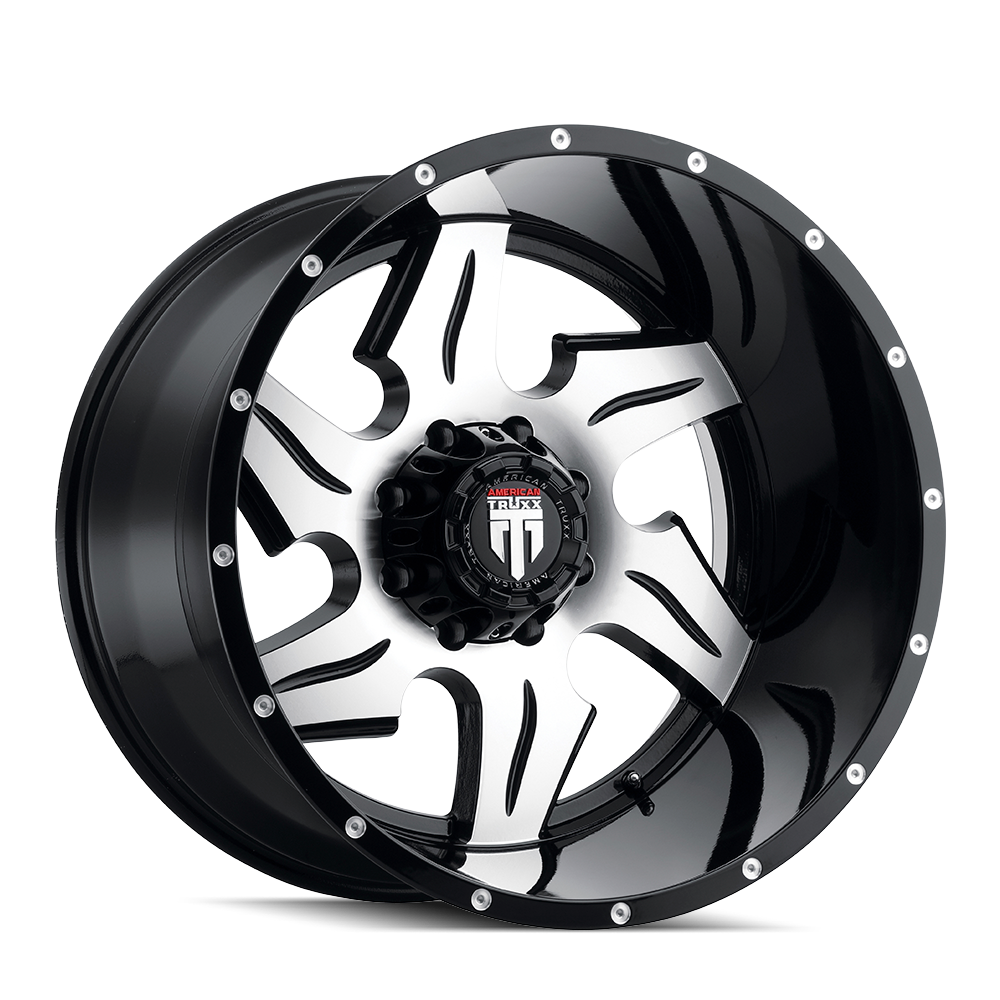 TWG AMERICAN TRUXX NINJA (AT163) BLACK/MACHINED 22X14 6-135 -76MM 87.1MM