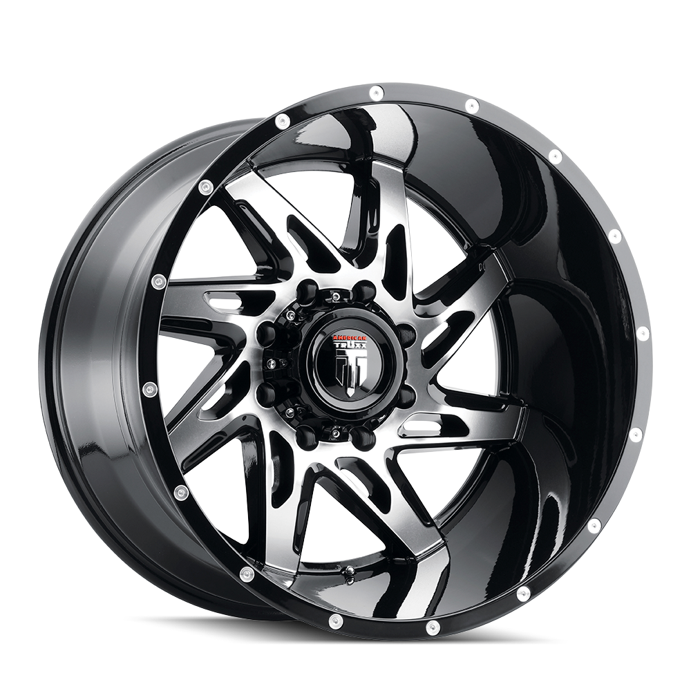 TWG AMERICAN TRUXX SPYDER (AT183) BLACK/MACHINED 22X14 5-127 -76MM 78.1MM