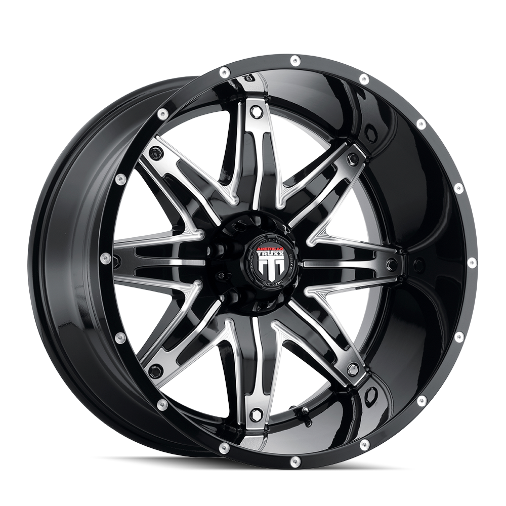 TWG AMERICAN TRUXX LONESTAR (AT185) BLACK/MACHINED 22X12 5-150 -44MM 110.3MM
