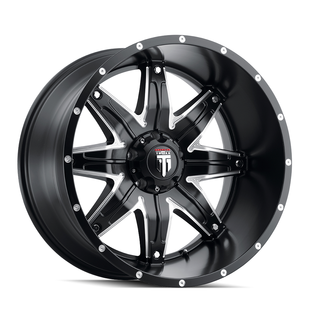 TWG AMERICAN TRUXX LONESTAR (AT185) BLACK/MILLED 22X12 5-150 -44MM 110.3MM