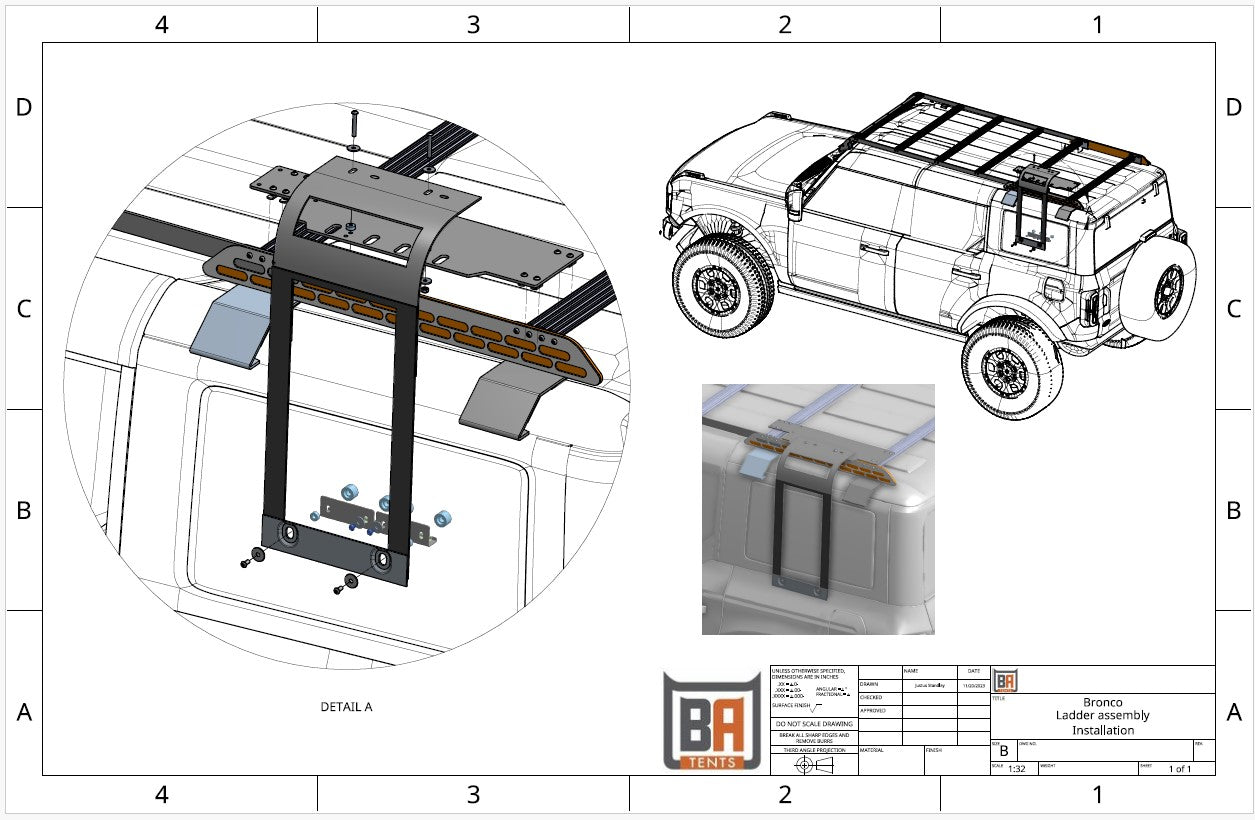 Ford Bronco Side Folding Ladder