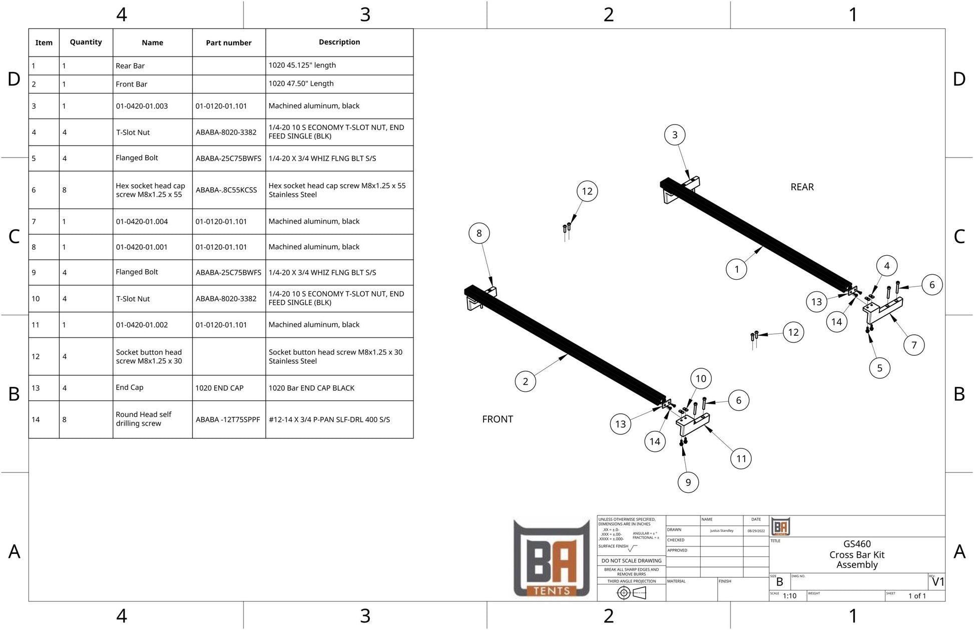 Lexus GX460 Roof Rail Crossbar