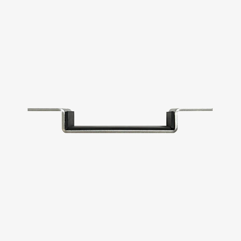 Metallic handle on a white background