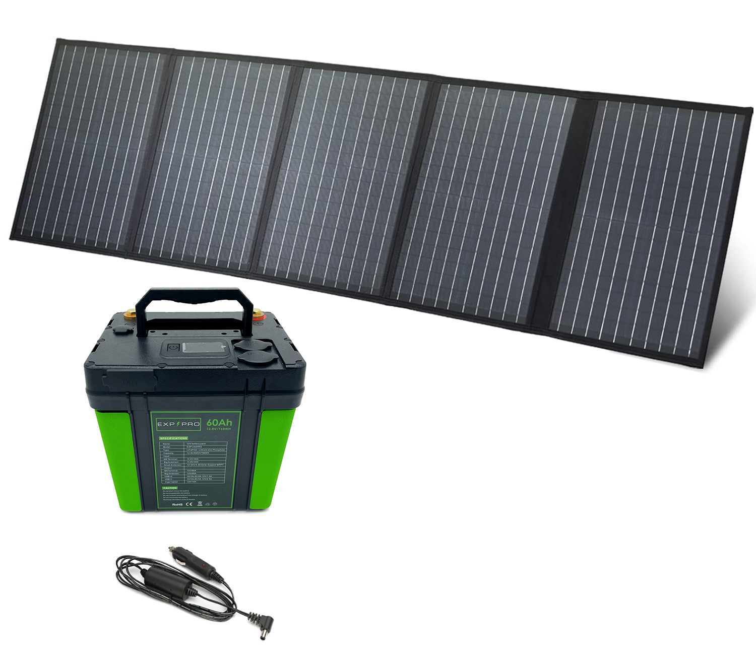 EXP240PRO + 100 Watt Solar Panel Bundle