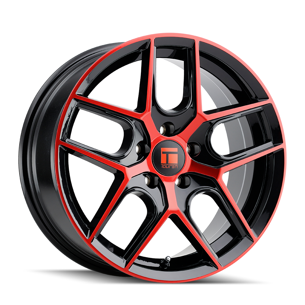TWG TOUREN TR79 (3279) GLOSS BLACK MACHINED WITH RED 20X9 5-112 35MM 66.56MM