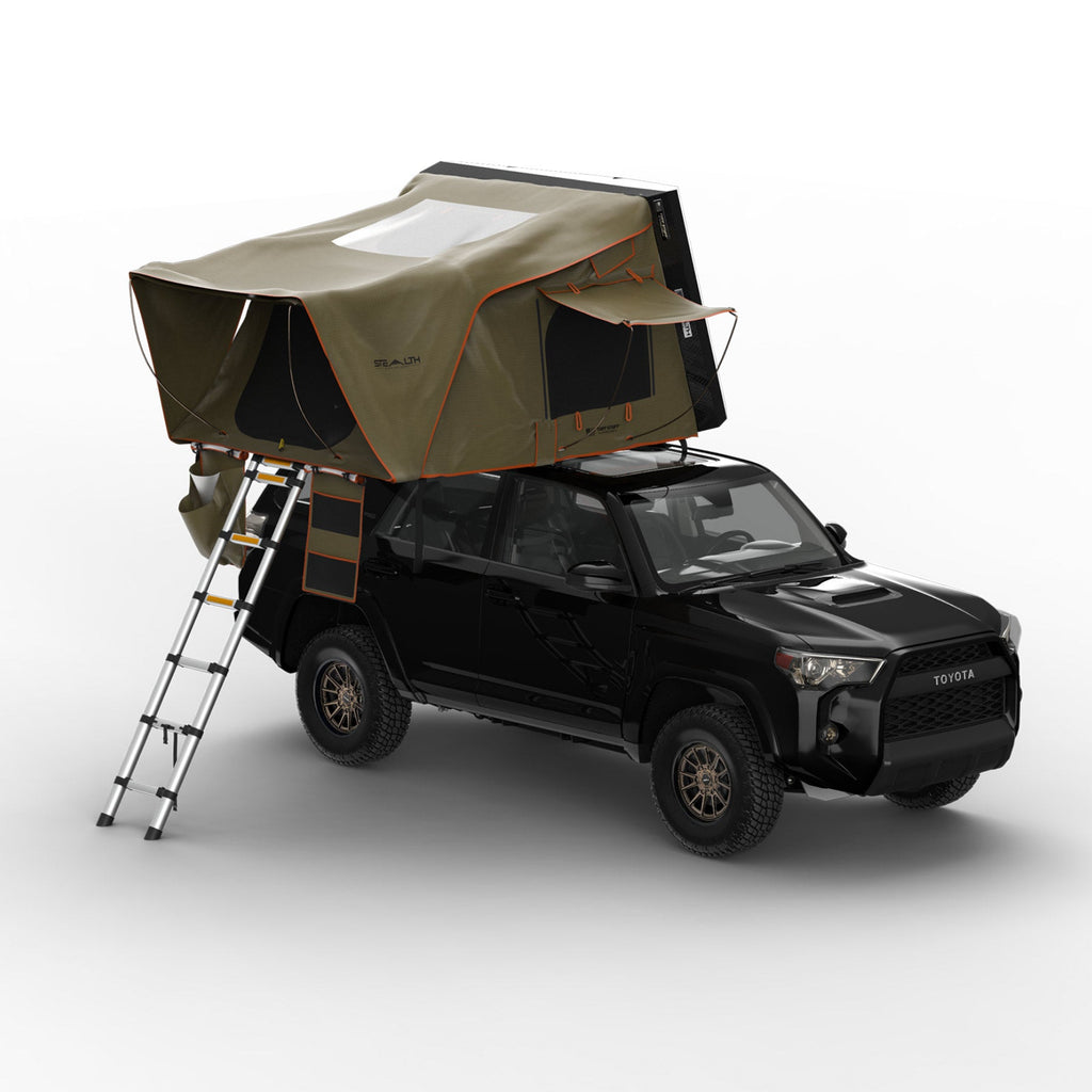 Tuff Stuff Overland Stealth Series Aluminum Shell Rooftop Tent, Black