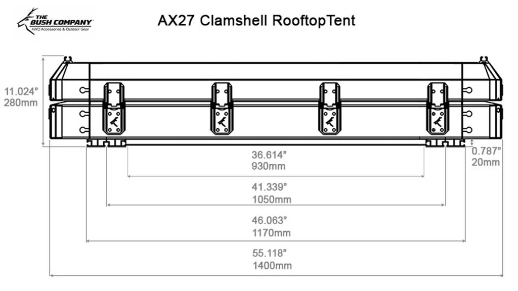 AX27 Clamshell Roof Top Tent Camper