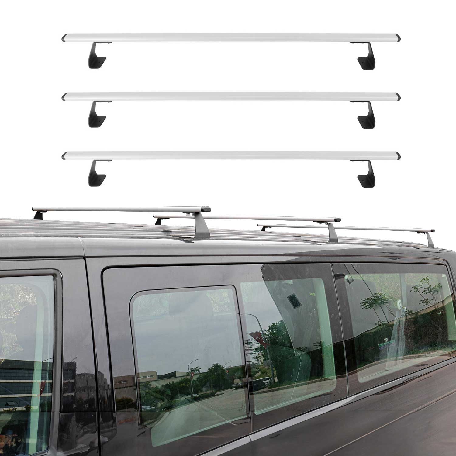 2013-2021 Nissan NV200 Roof Rack Cross Bars 3Pcs Silver