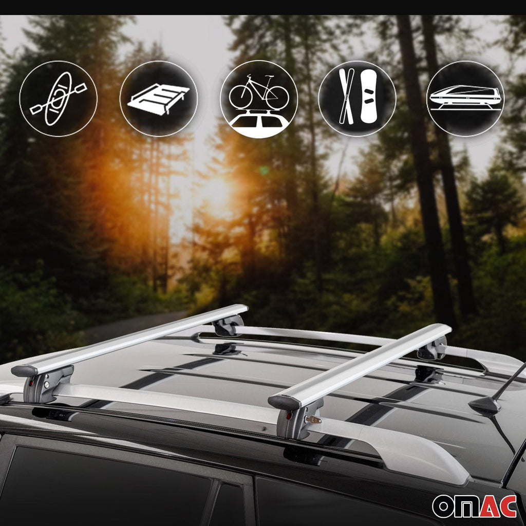 1997-2002 Kia Sportage Roof Rack Cross Bars Silver