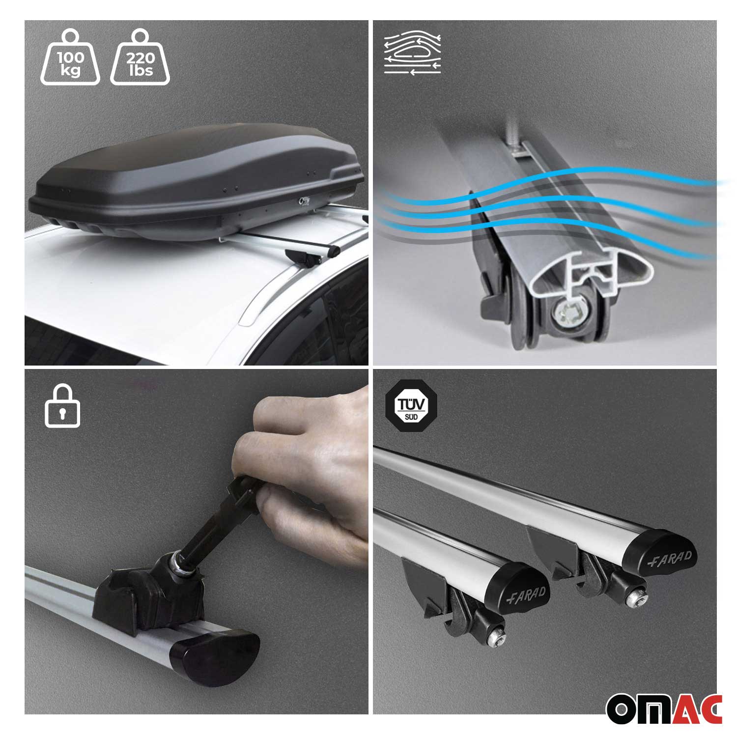 2015-2018 BMW X4 F26 Roof Rack Cross Bars Silver