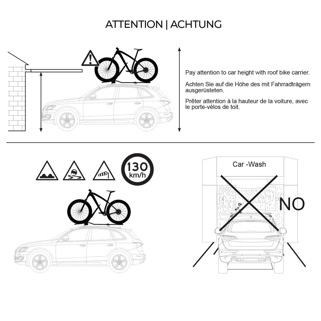 Car Rooftop Mount Bike Rack Carrier Bicycle Universal Lockable Silver 2Pcs