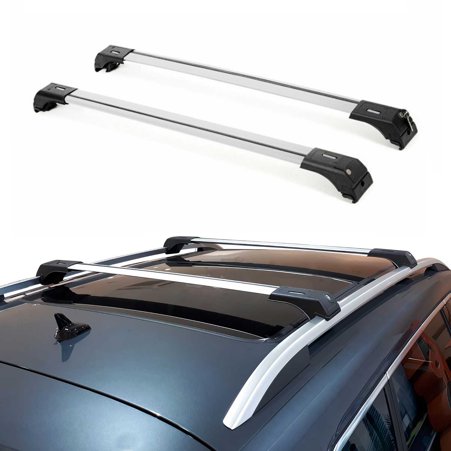 2018-2025 Land Rover Range Rover Velar Roof Rack Cross Bars Silver