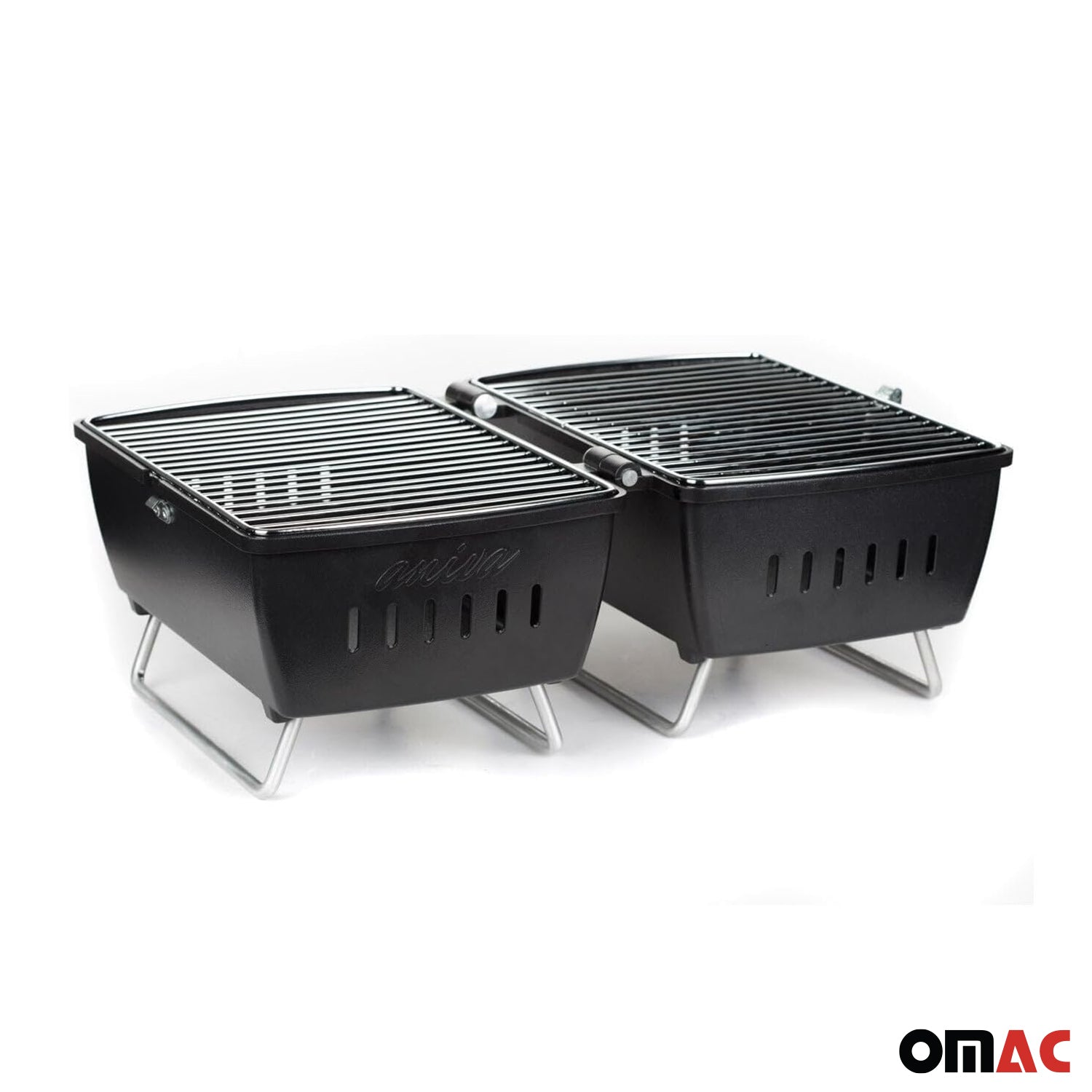 Black Portable Charcoal BBQ Grill Outdoor Camping 13 Pcs with Durable Bag SET