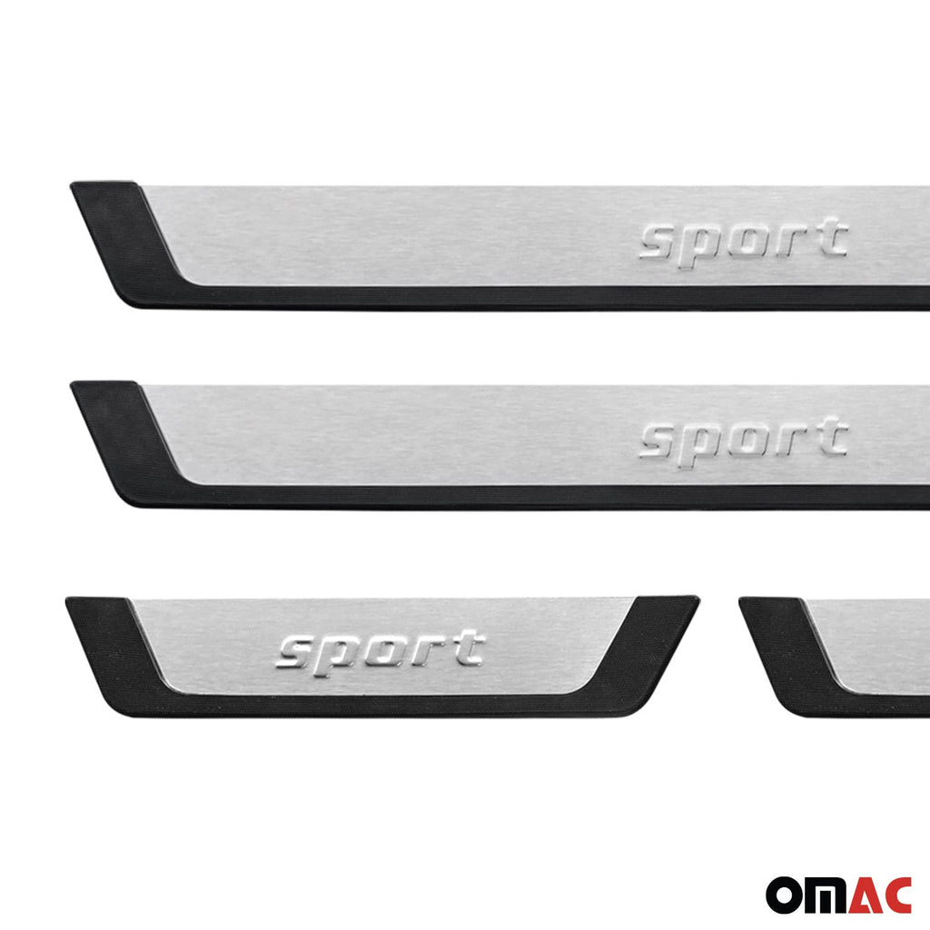 GMC Yukon Yukon XL 1500 Door Sill Scuff Plate Scratch Protector Sport Brushed Stainless Steel 4Pcs