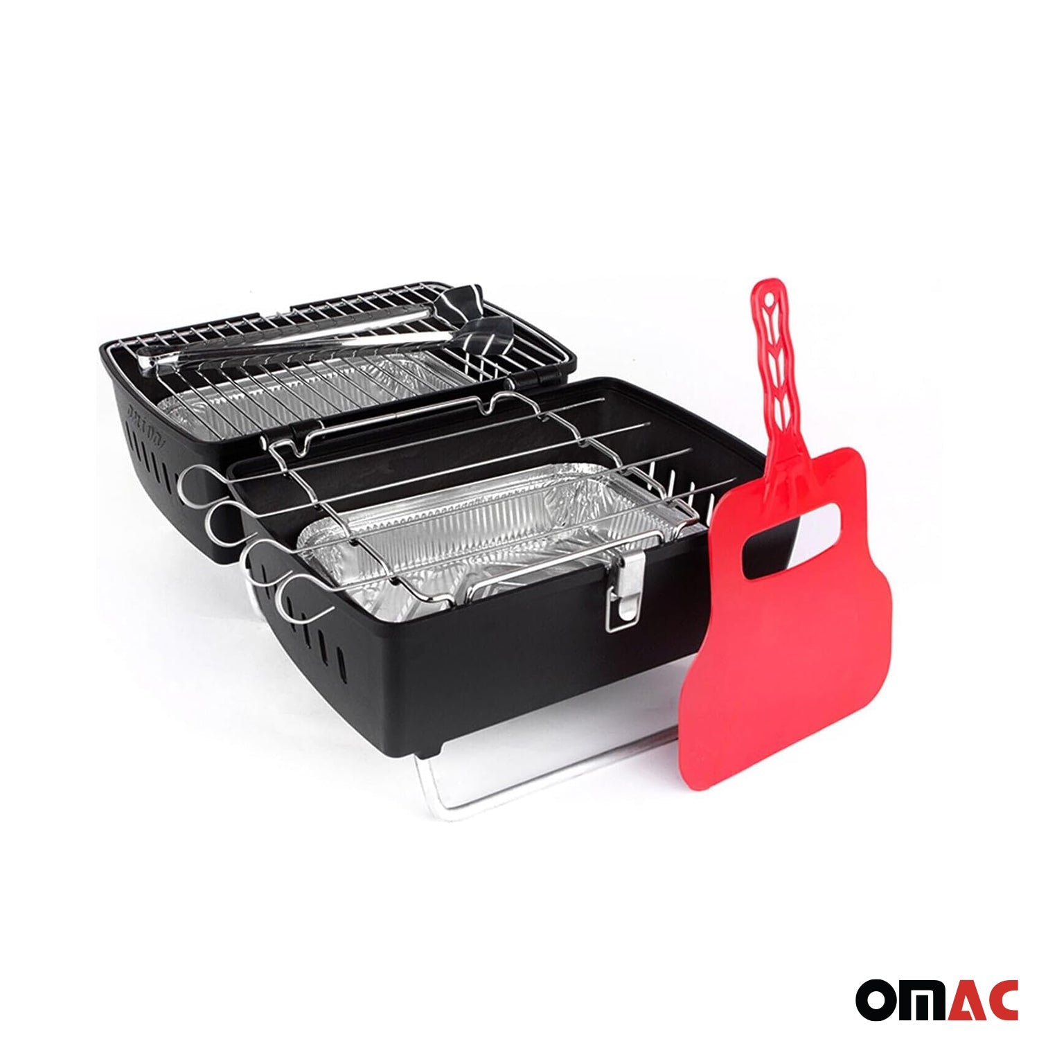 Black Portable Charcoal BBQ Grill Outdoor Camping 13 Pcs with Durable Bag SET