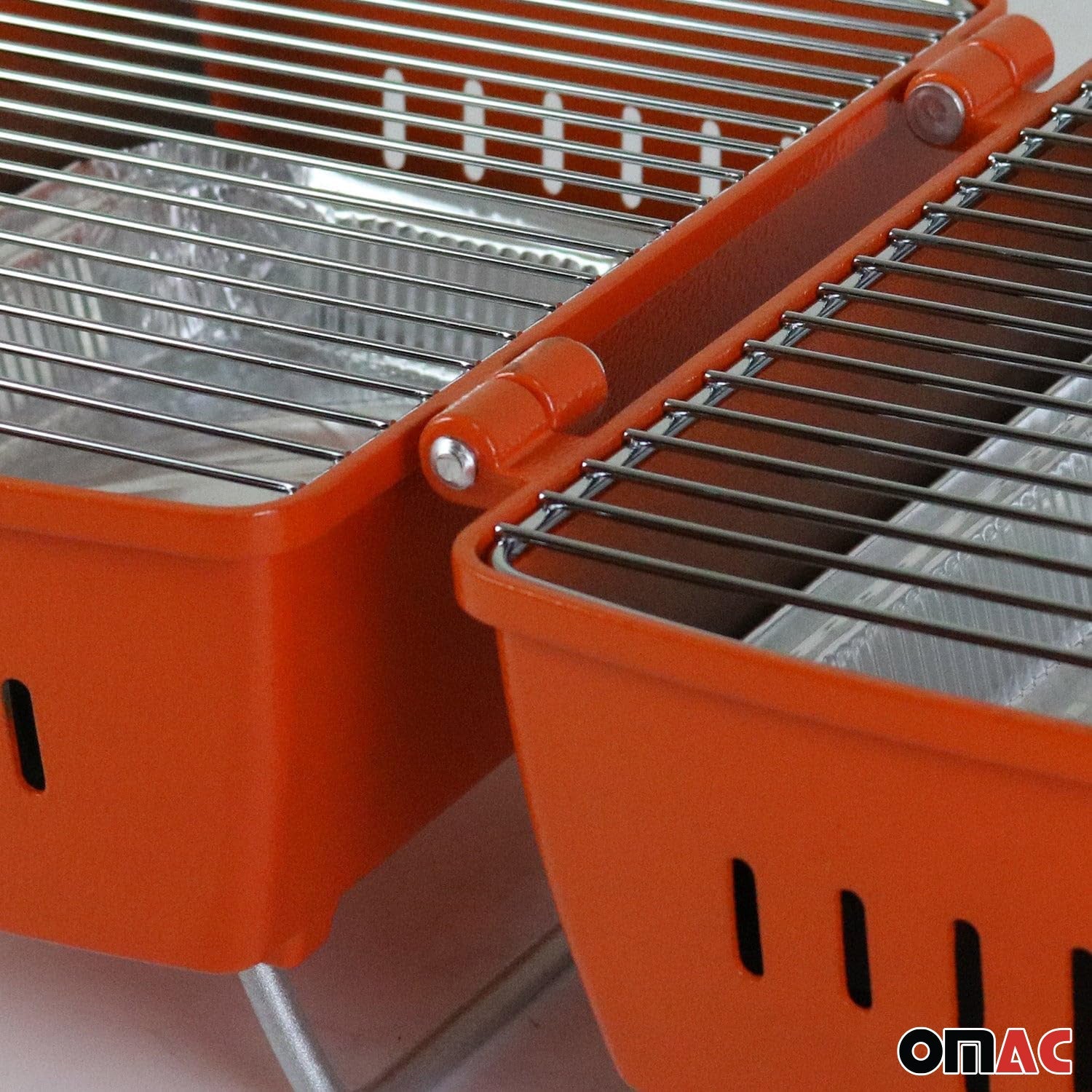 Orange Portable Charcoal BBQ Grill Outdoor Camping 13 Pcs