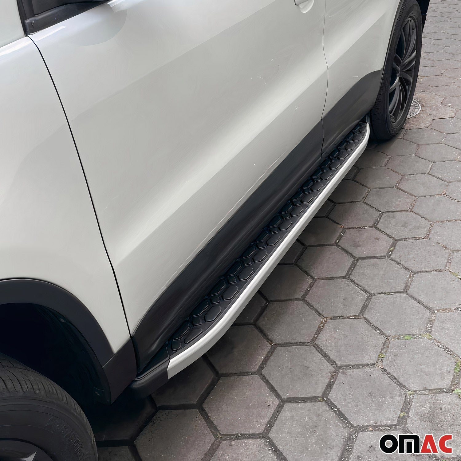 2018-2025 Land Rover Range Rover Velar Running Boards Side Steps Silver & Black