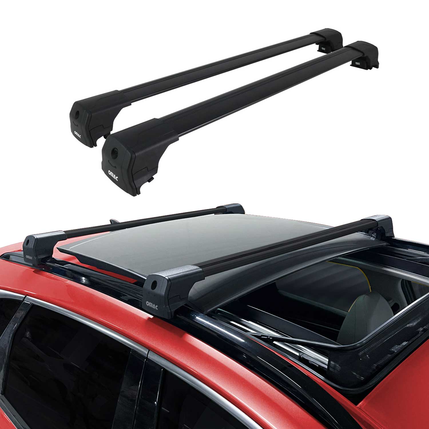 2022-2025 Lexus LX 600 Roof Rack Cross Bars Luggage Carrier Alu Black 2Pcs