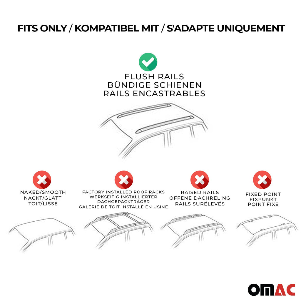 2022-2025 Hyundai Ioniq 5 Roof Rack Cross Bars Luggage Carrier Silver