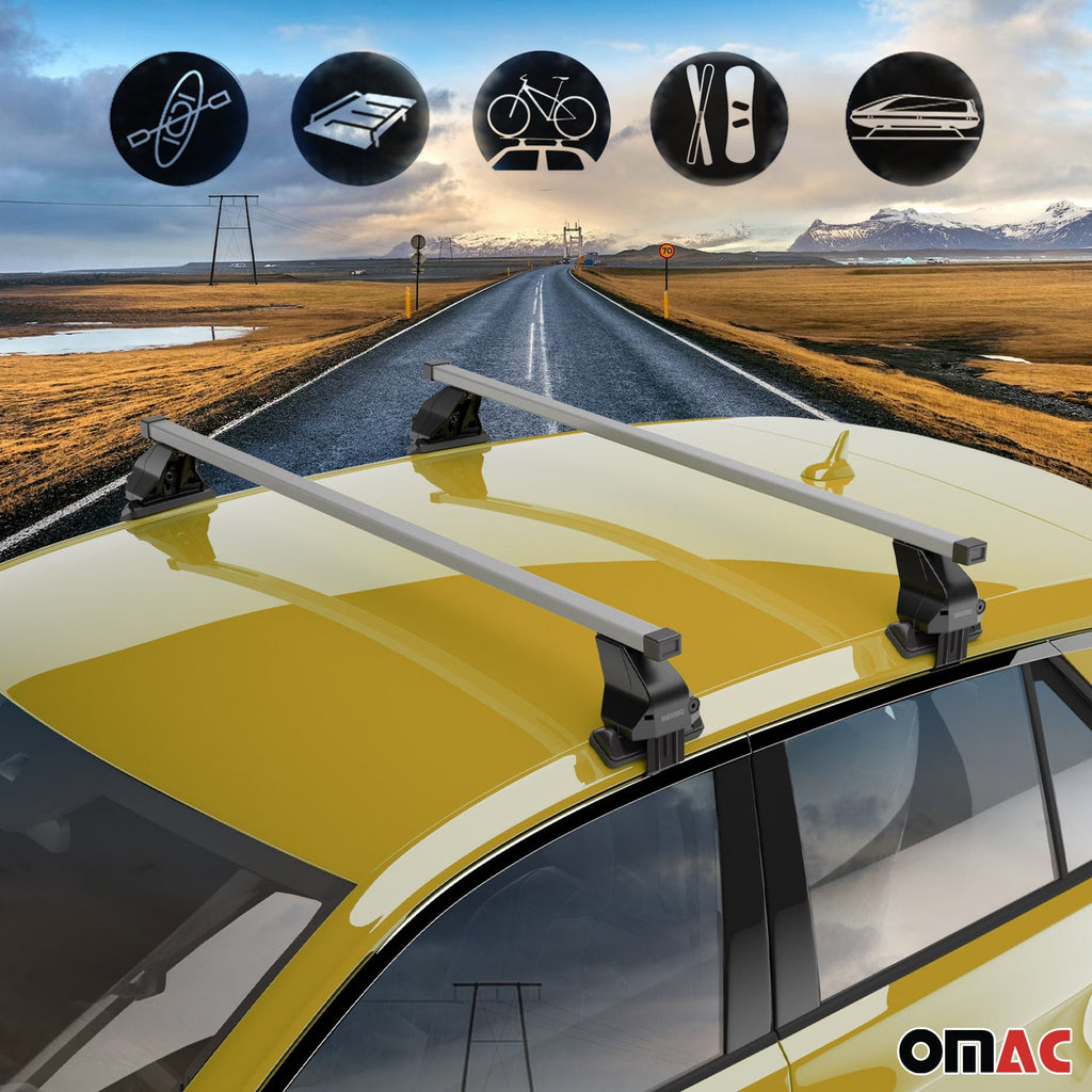 2019-2025 GMC Sierra 1500 2500HD 3500HD / Sierra EV Roof Rack Cross Bars Silver