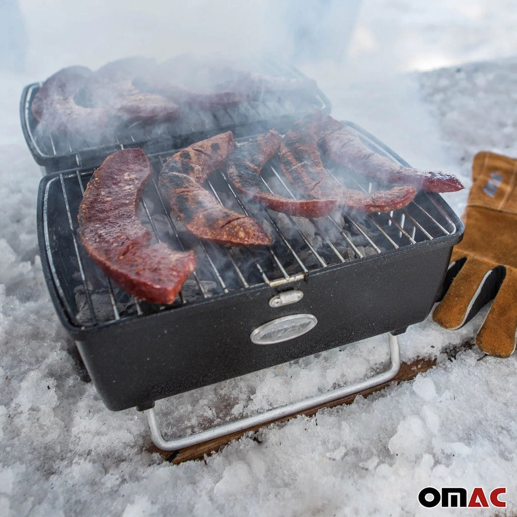Black Portable Charcoal BBQ Grill Outdoor Camping 13 Pcs