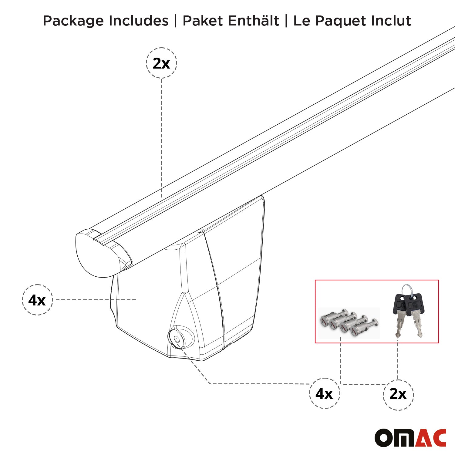 2018-2024 Chevrolet Equinox Roof Rack Cross Bars Black