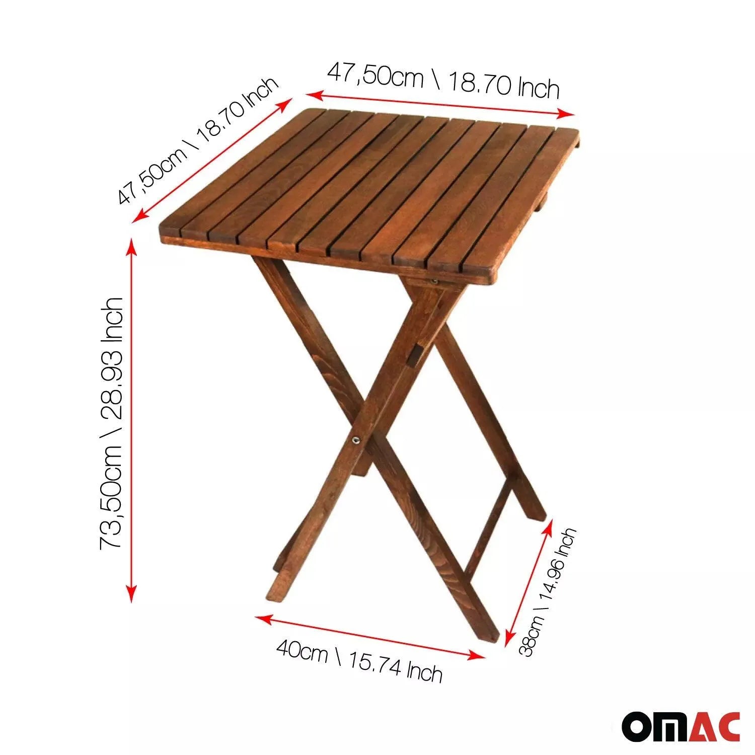 3Pcs Folding Wooden Bistro Set Dining Indoor Outdoor Furniture BBQ Picnic Party