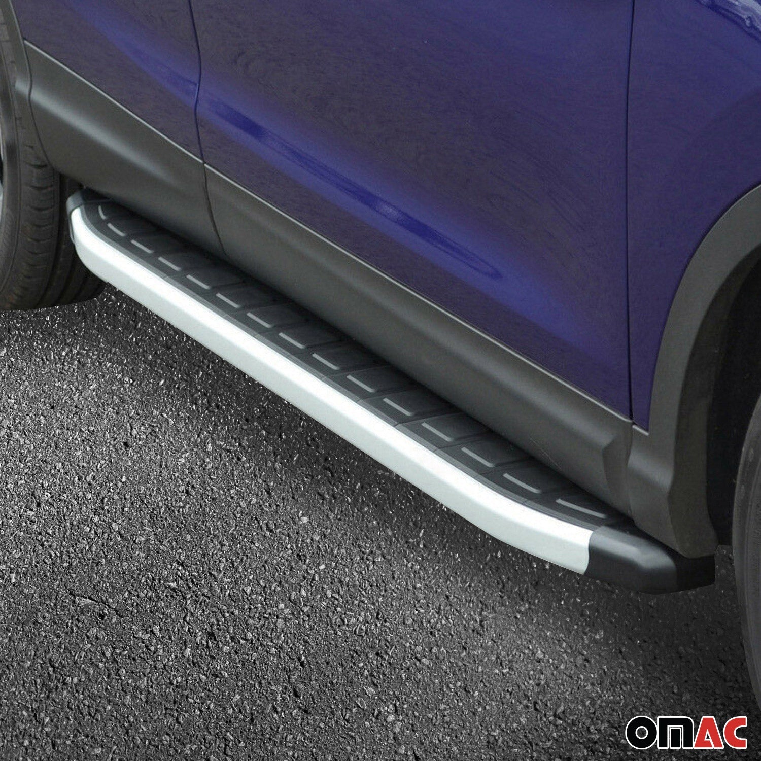 1994-2002 Land Rover Range Rover Running Boards Side Steps Silver & Black