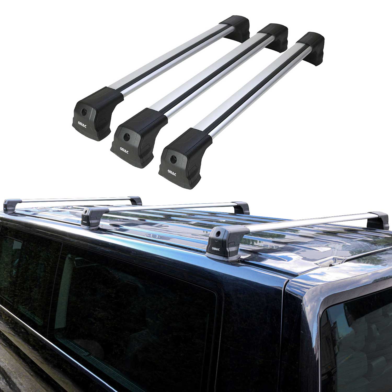 2013-2021 Nissan NV200 Roof Rack Cross Bars 3Pcs Silver