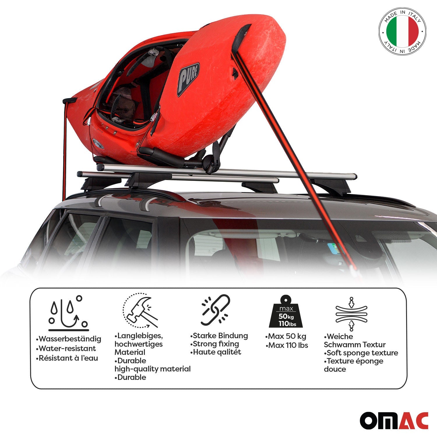 Canoe Boat Surf Kayak Roof Rack Car SUV Truck Top Mount Carrier Cross J-Bar 2 Pc