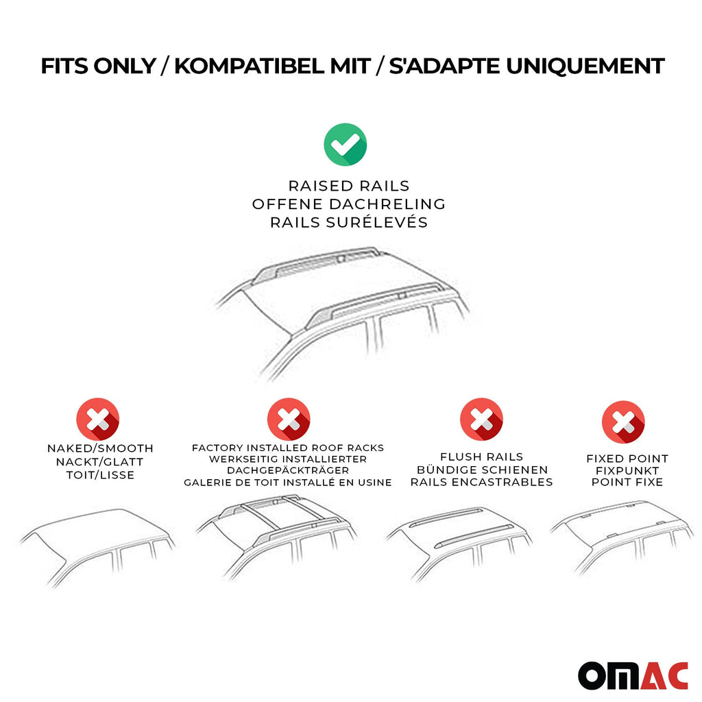 1996-2005 Dodge Caravan Roof Rack Cross Bars Silver