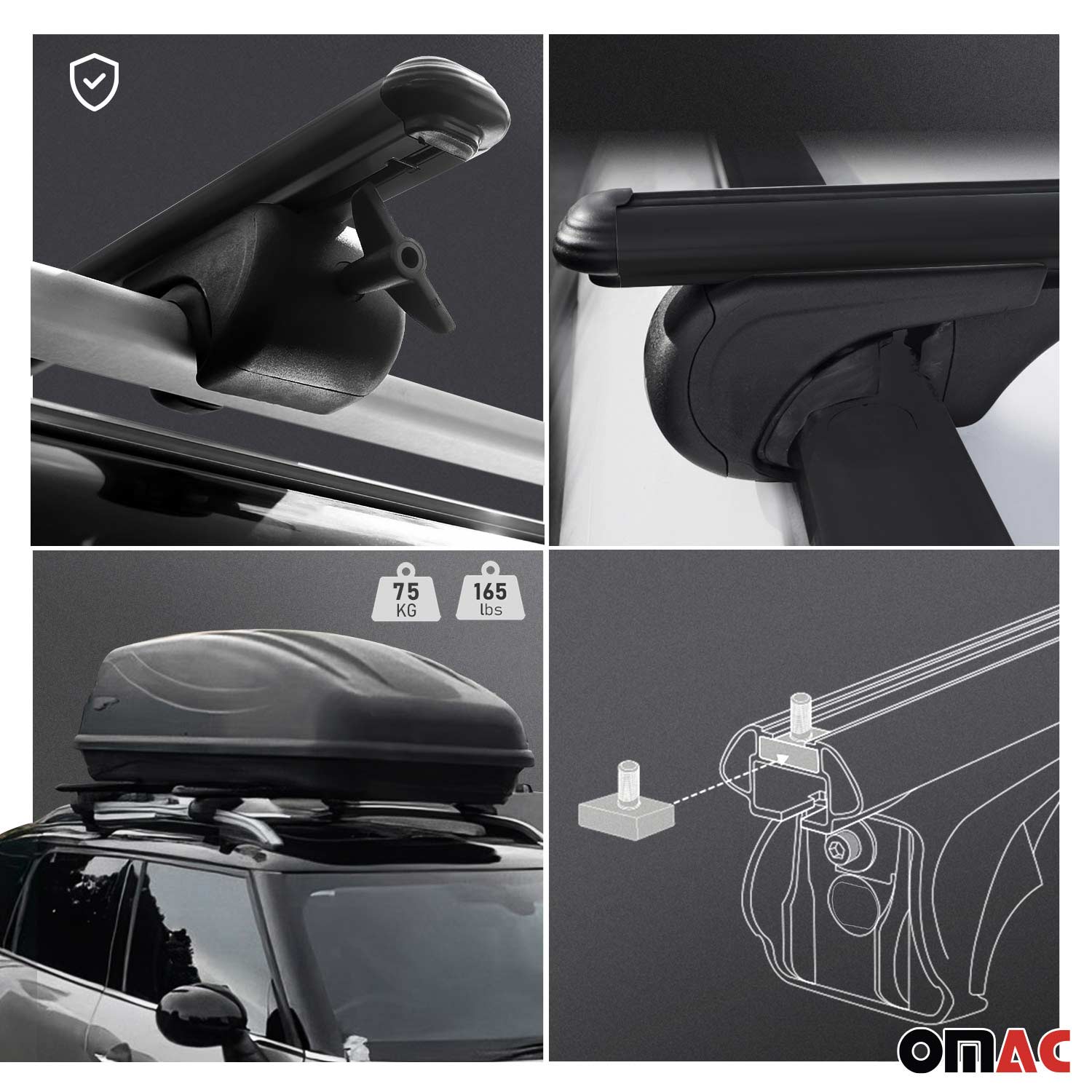 2006-2008 Lexus RX 400h Roof Rack Cross Bars Black