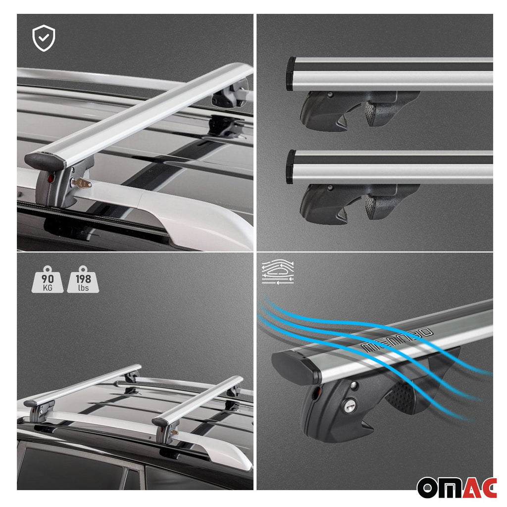 1997-2002 Kia Sportage Roof Rack Cross Bars Silver